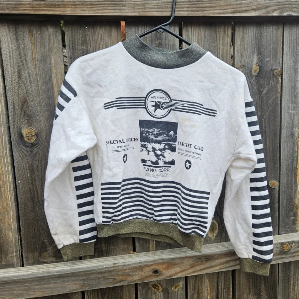 Vintage U.S.A AIR FORCE Sweatshirt Fightclub Boys 8-10  80s/90s grunge gorpcore